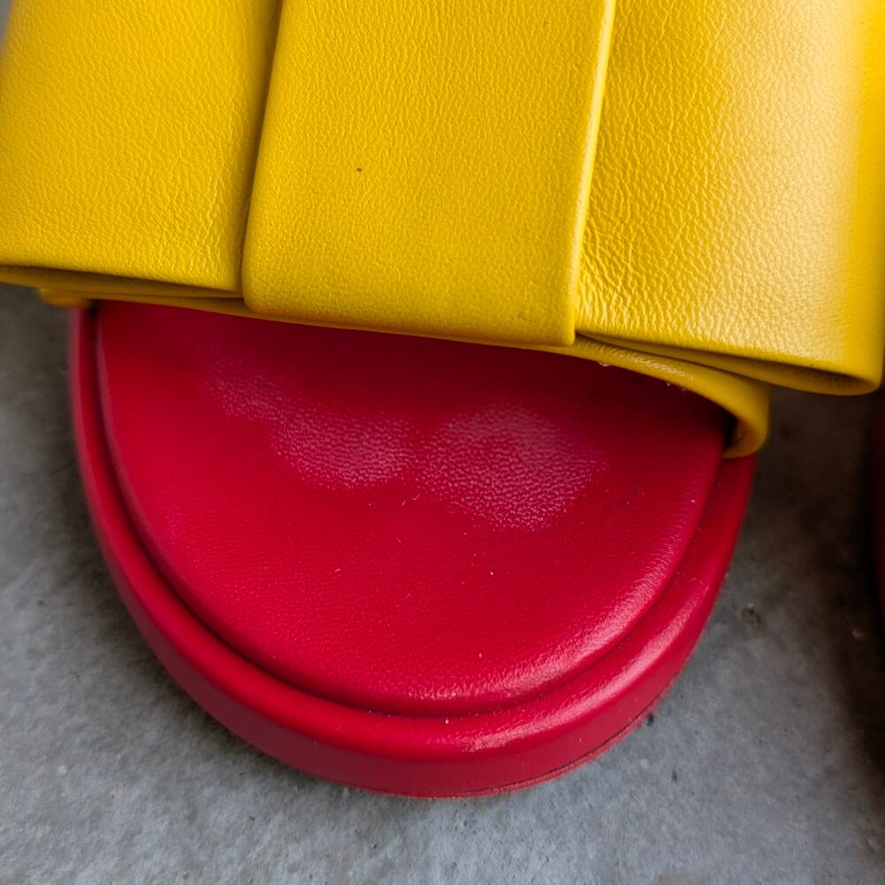 Comme des Garcons Pink/Red/Yellow Bow Heeled Sandals, size 39 - Picture 3 of 7